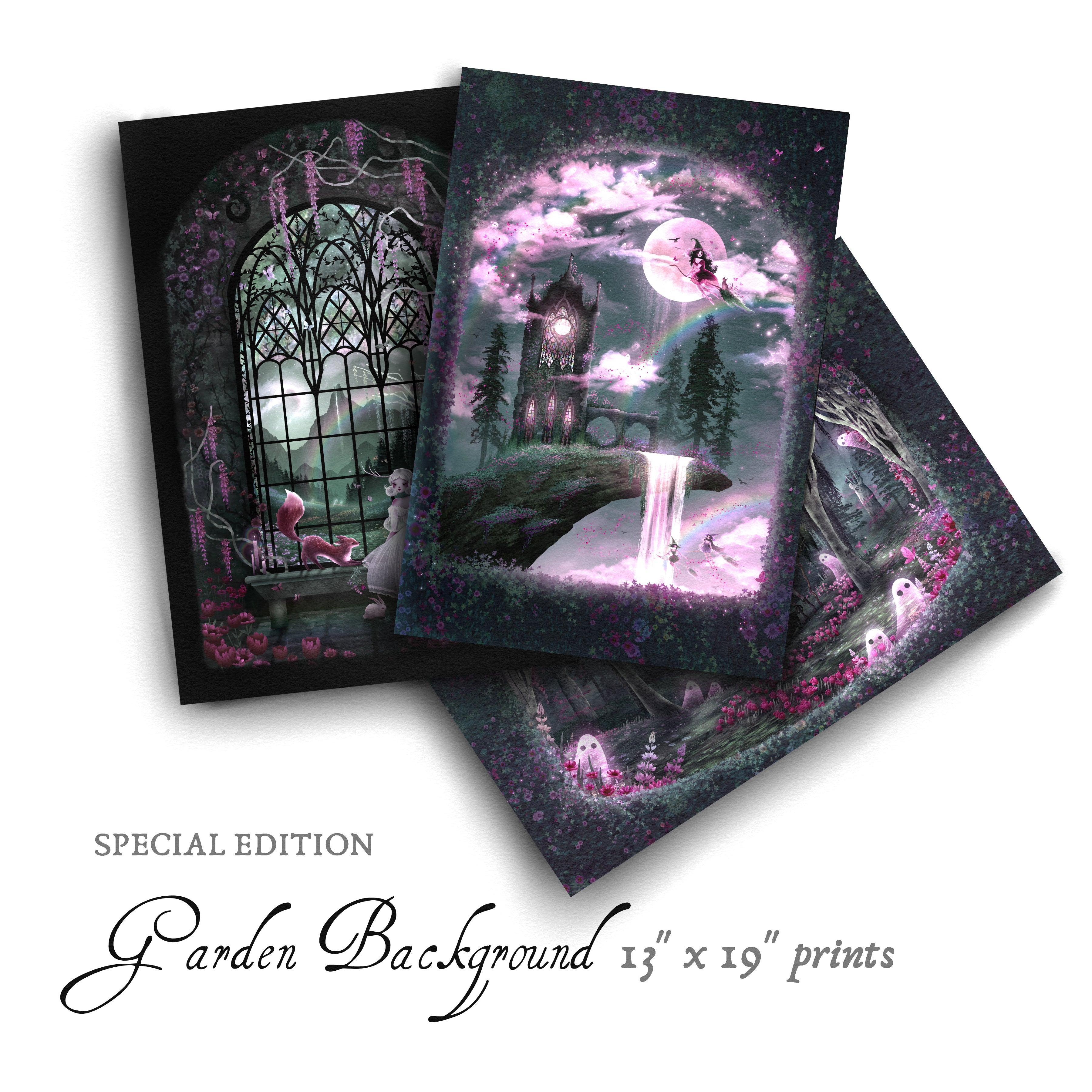 "Princess Asha's Window" 13x19 Special Edition Garden Background Wall Art Print