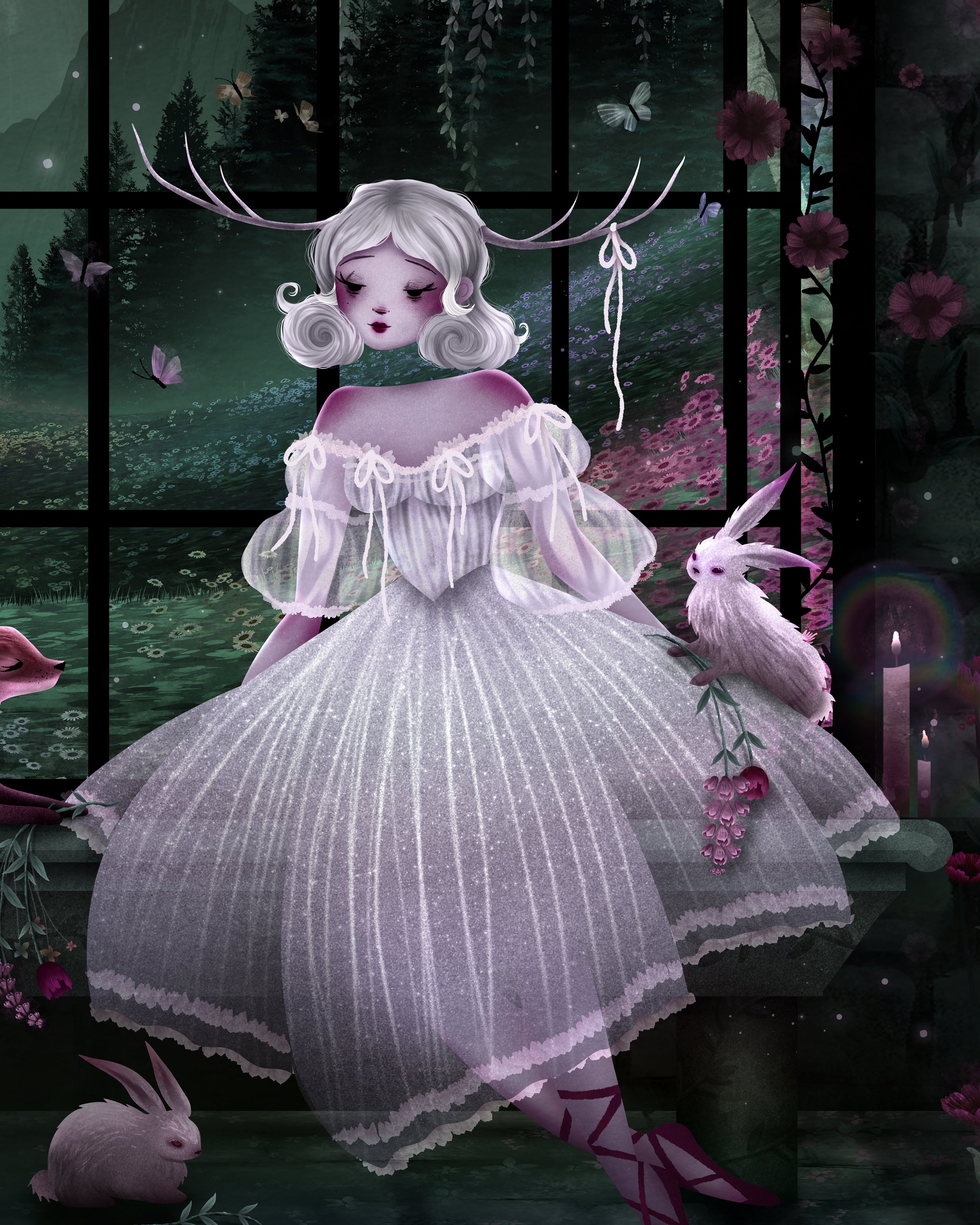 "Princess Asha's Window" 13x19 Special Edition Garden Background Wall Art Print