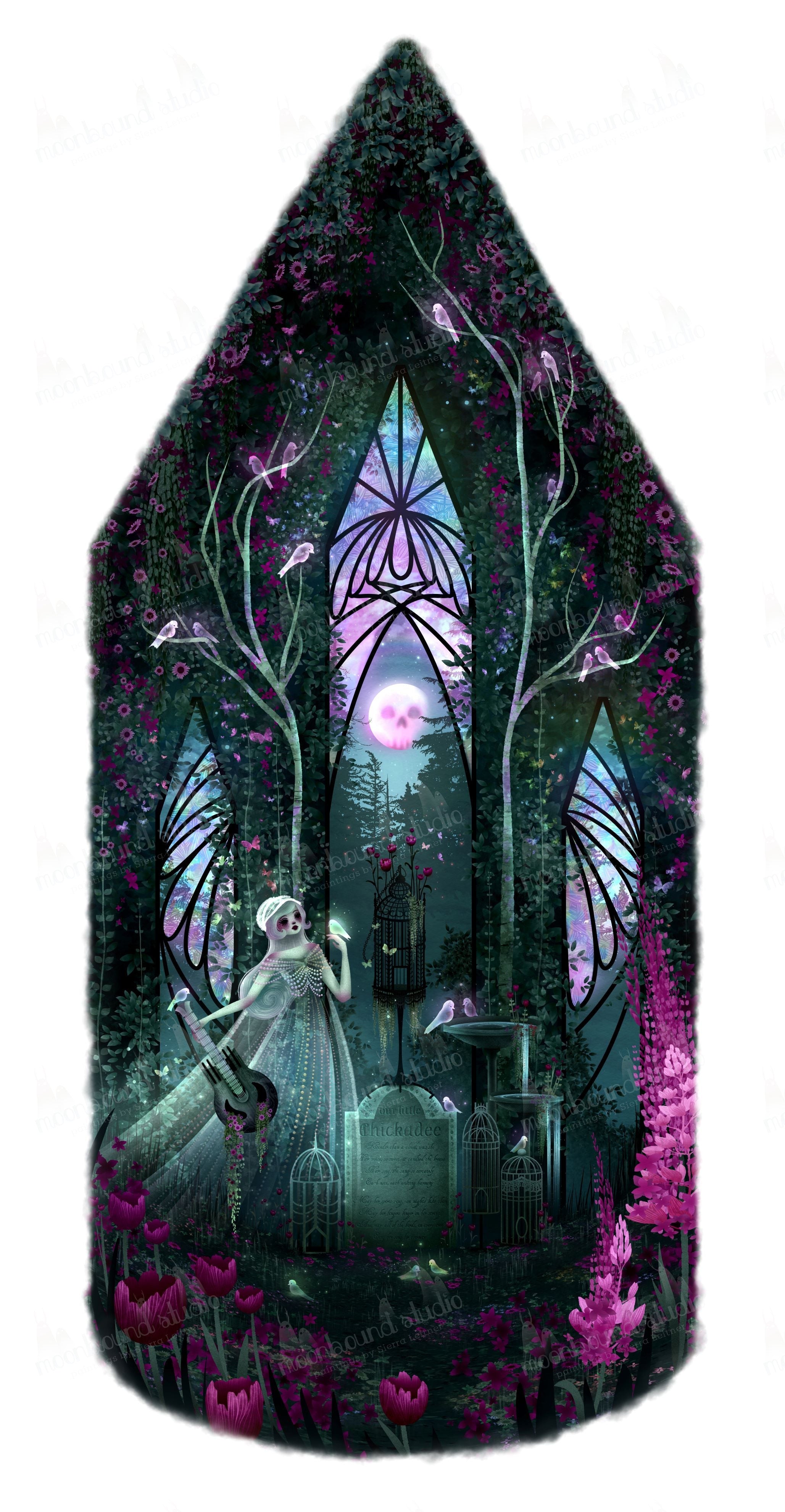 *Clearance*  11x14 "Chickadee's Crypt" Limited Edition Wall Art Print