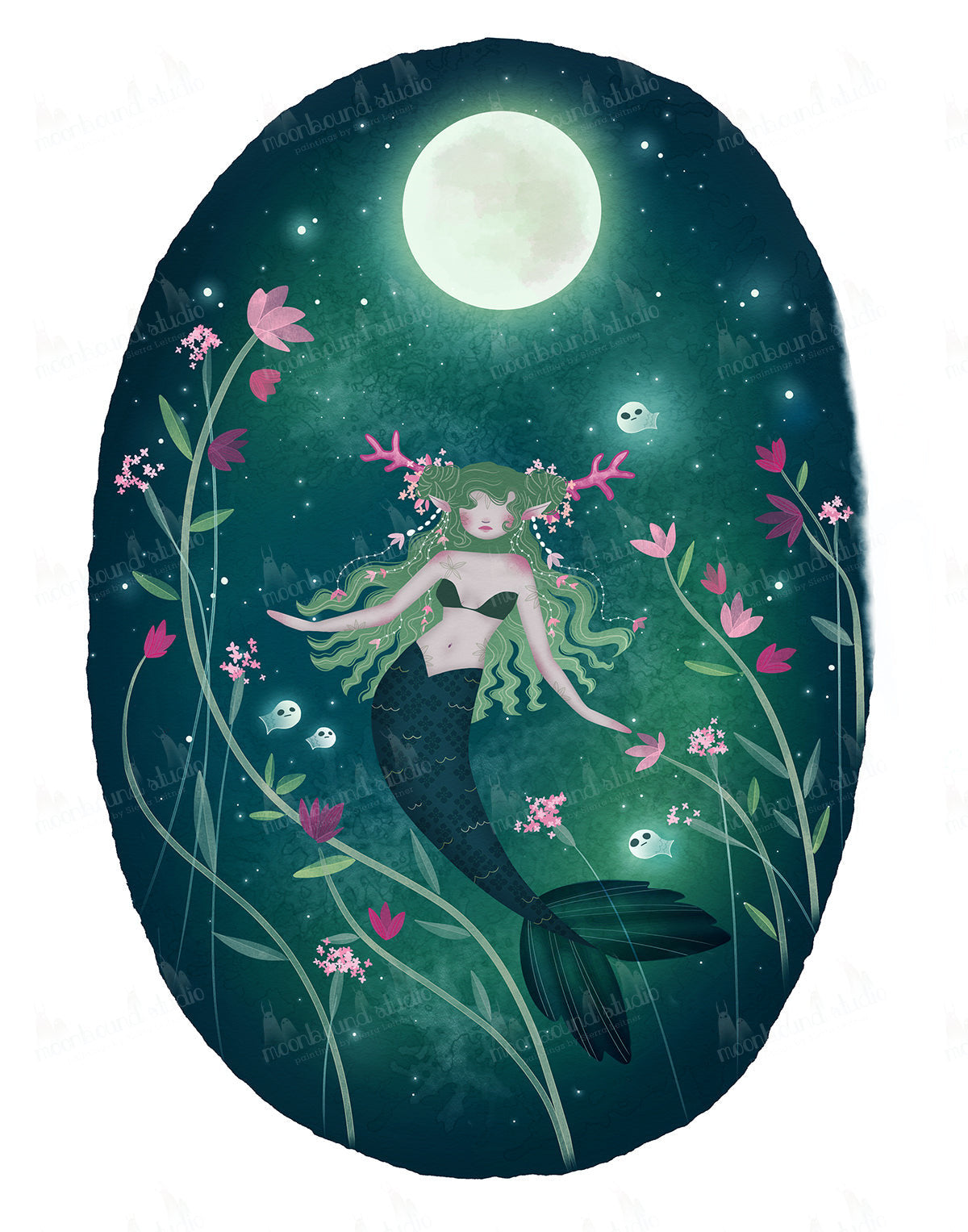 CLEARANCE "Spring Mermaid in Green" LIMITED EDITION Wall Art Print